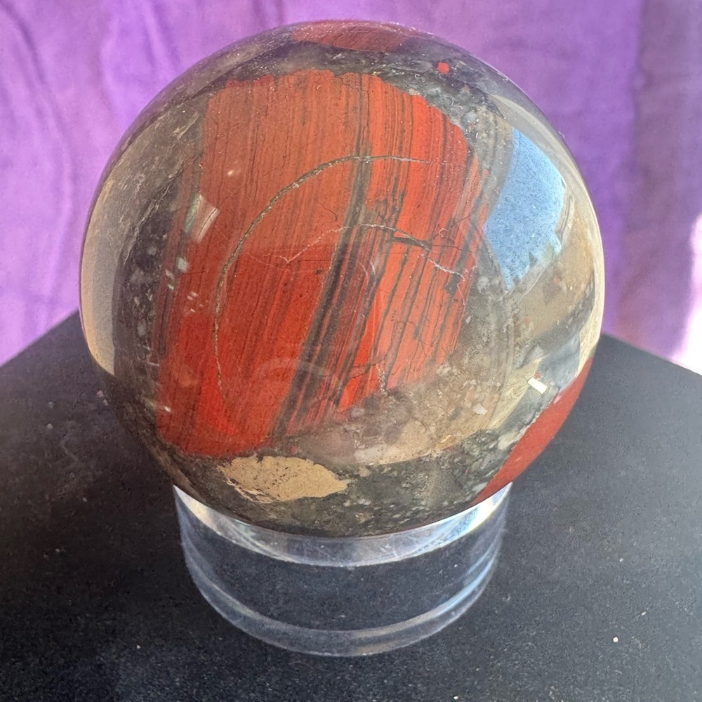 African Bloodstone (Setonite) Sphere (Madagascar) - Picture 5 of 5